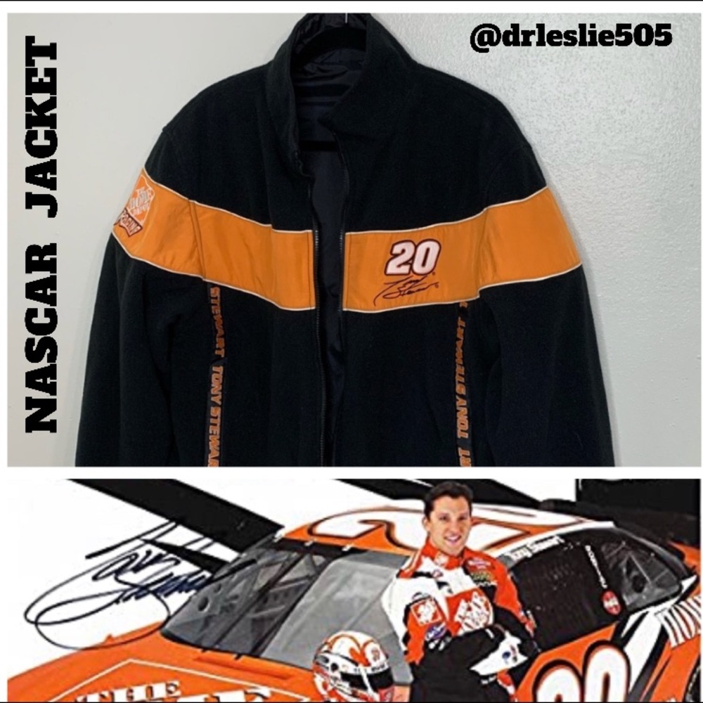 - - EUC REVERSIBLE NASCAR JACKET MENS LARGE …
